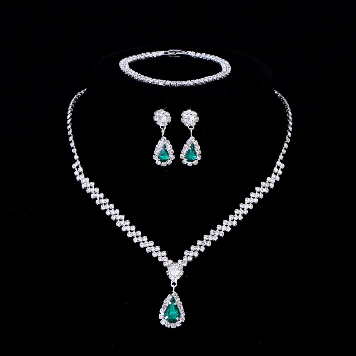 3 шт./набор серьги-гвоздики с кристаллами