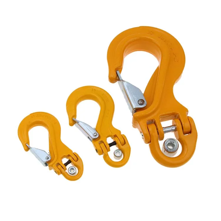 5.3 Ton G80 Lifting Sling Hook with Half Link Half Link Safety Latch Clevis Winch Cable Hook
