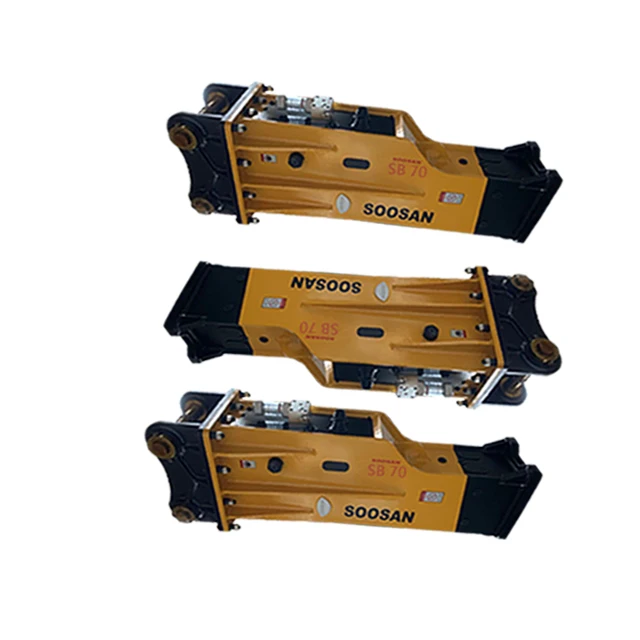 2023 Size order 140mm chisel SOOSAN SB70 SB81 overhead hydraulic hammer crusher road crusher with automatic oil injector