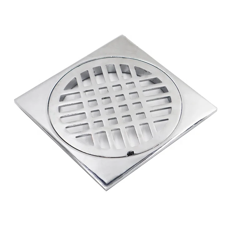 GUIDA 771016  Zinc Alloy 100 *100 mm Chrome Plated Bathroom Shower Floor Drain