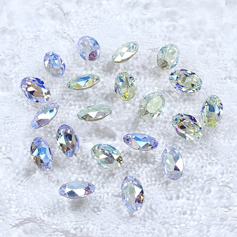 Crystal rhinestones point back k9 crystal 12*8mm Oval fancy stone wholesale loose crystal stone for jewelry garment accessories
