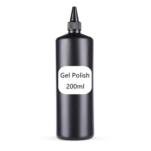 Factory direct supply big volume 200ml  soak off gel polish top coat base coat color gel uv led nail gel polish by kg