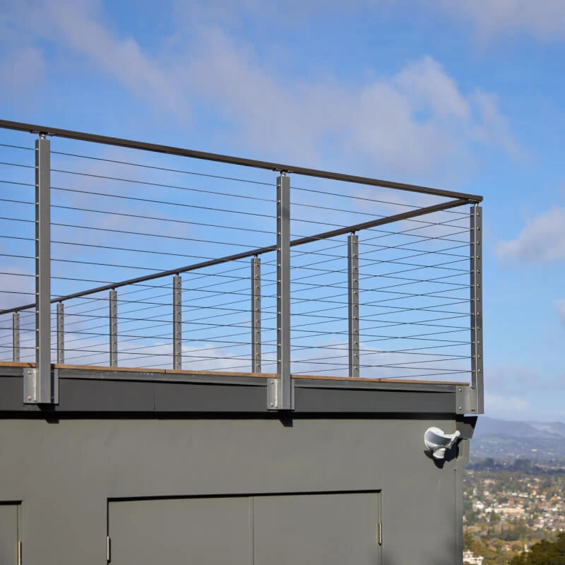 Stainless Steel Cable Post Glass Stainless Steel Balcony Wrought Iron Balustrade Wire Cable Side Mount Deck Cable Railing