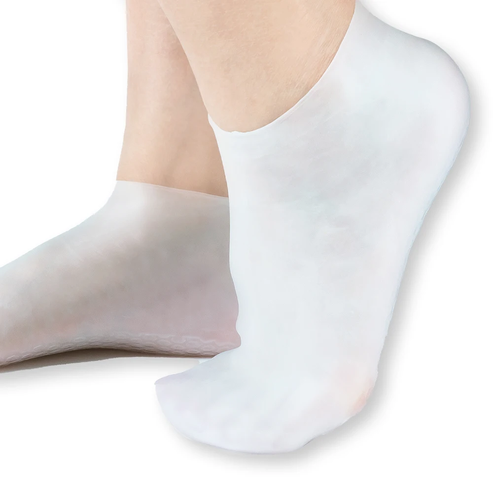 Silicone SEBS Exfoliation Spa Socks Foot Skin Care Dry Cracked Feet Elastic Moisturizing Sock for Cracked Heel Treatment