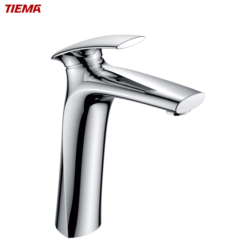 TIEMA Long Neck Modern Luxury Mixers Taps Brass Basin Faucets For Bathroom
