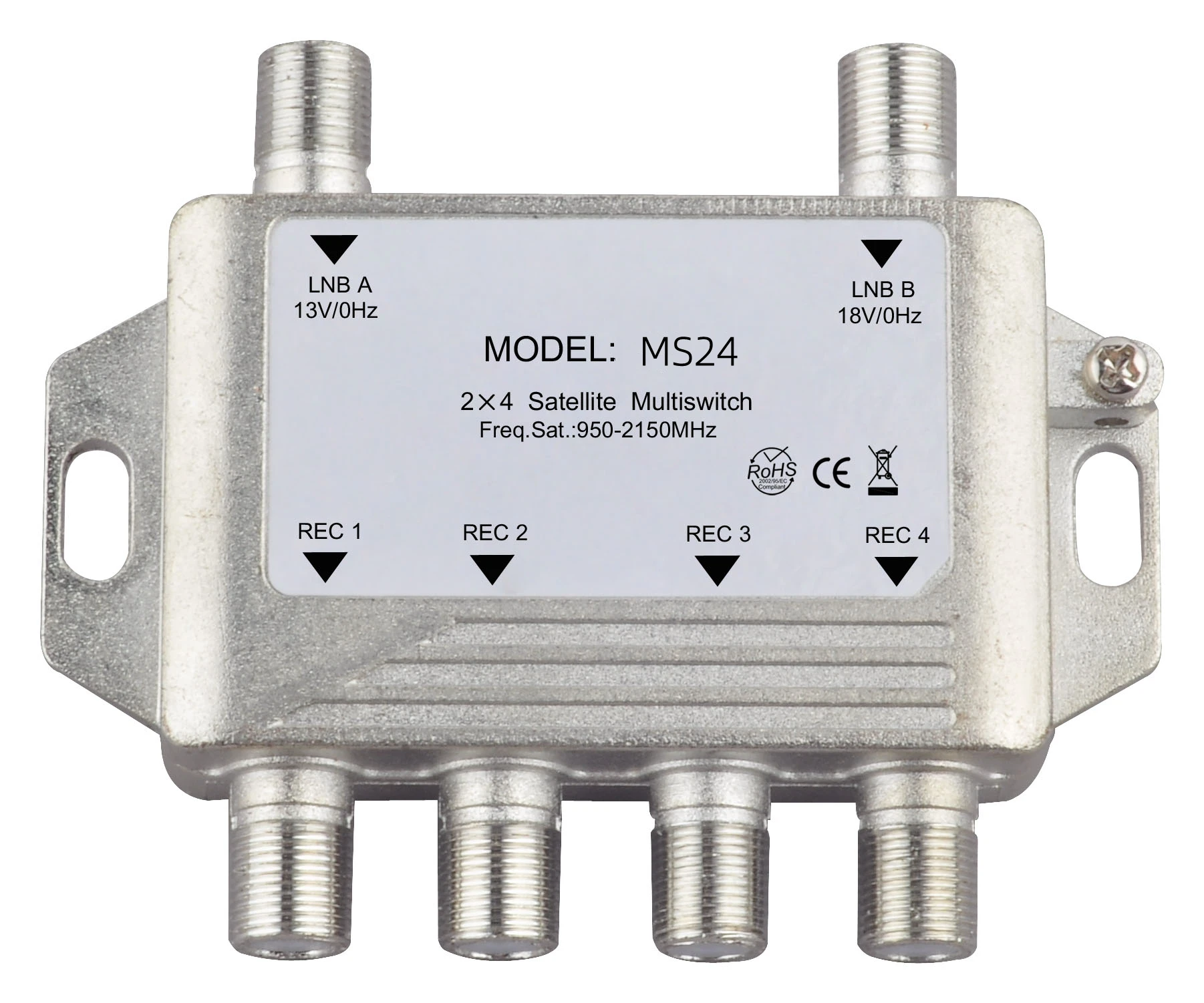 NEW product MS24 Satellite LNB Switch voltage selected DiSEqC 2 in 4 out satellite multiswitch