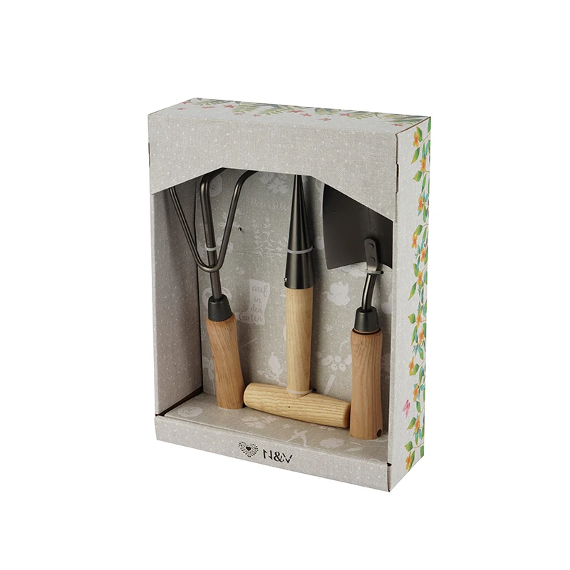 Multifunctional Green Floral Stainless Steel Spade Seed Hand Dibber 3 Teeth Rake Lady Garden Hand Tools Set Kit