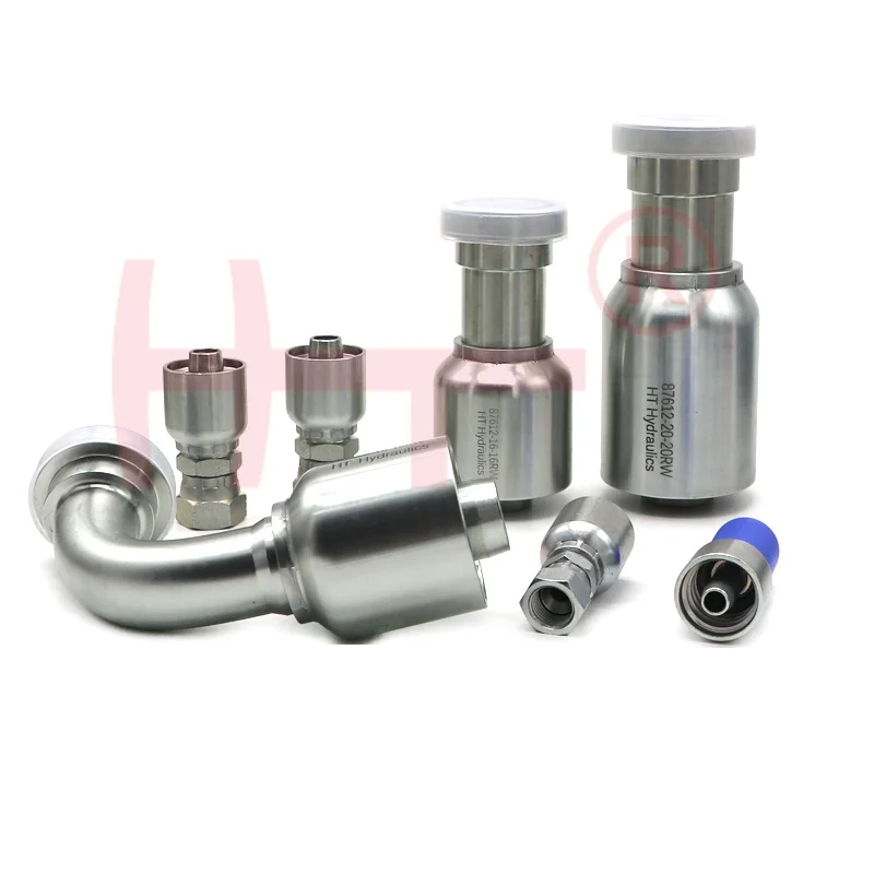 SAE 6000 PSI Spiral ONE PIECE Hose Pipe flange fitting Crimped ferrule  87612RW 87692RW