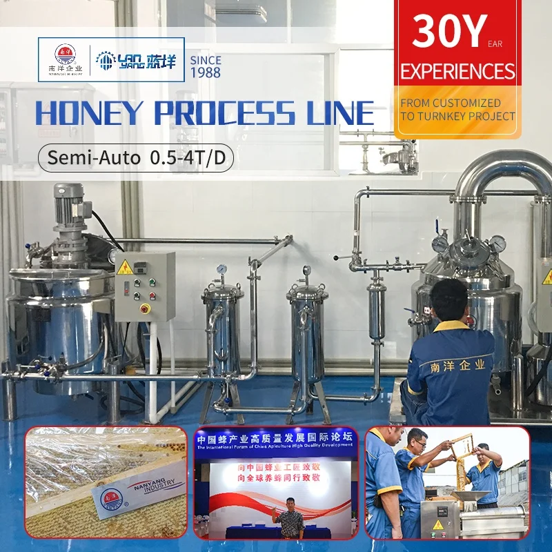 Factory directly sale 5-40T automatic honey bottle filling machine line honey abstracting processing line from A to Z