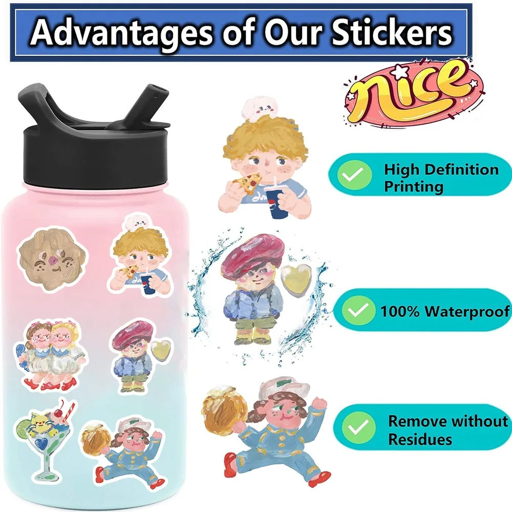 Waterproof 55 pcs graffiti children kawaii sticker cute vinyl journal sticker