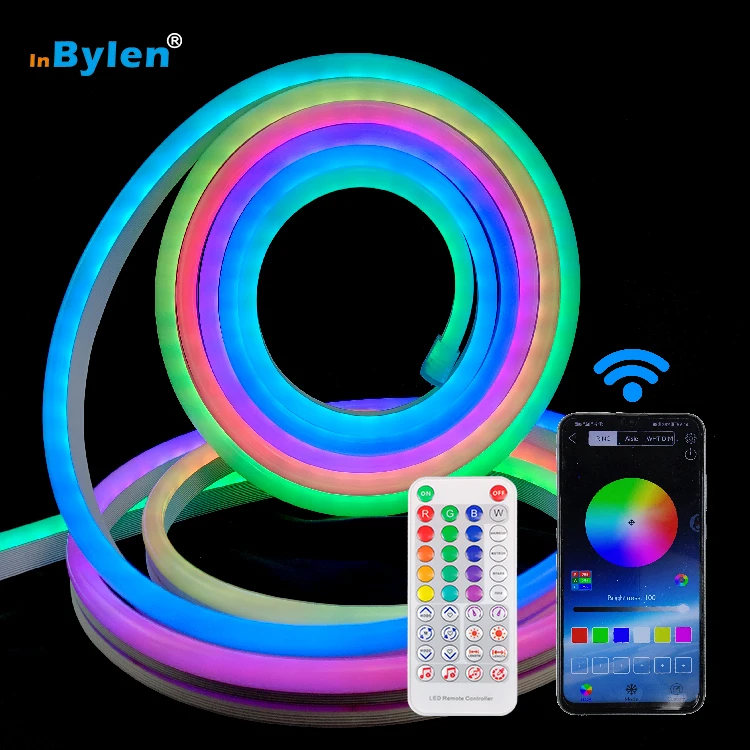 Factory custom rgb 5050 addressable IP65 PVC silicon 10W waterproof Neon flex RGB kit
