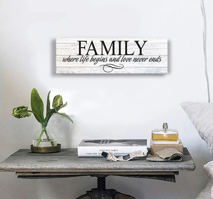 Home and office decorations wooden home decoration wall hanging farmhouse wood sign wood craft signs for wall desktop