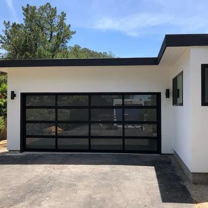 modern full view glass automatic aluminum 9*8 garage door with motor