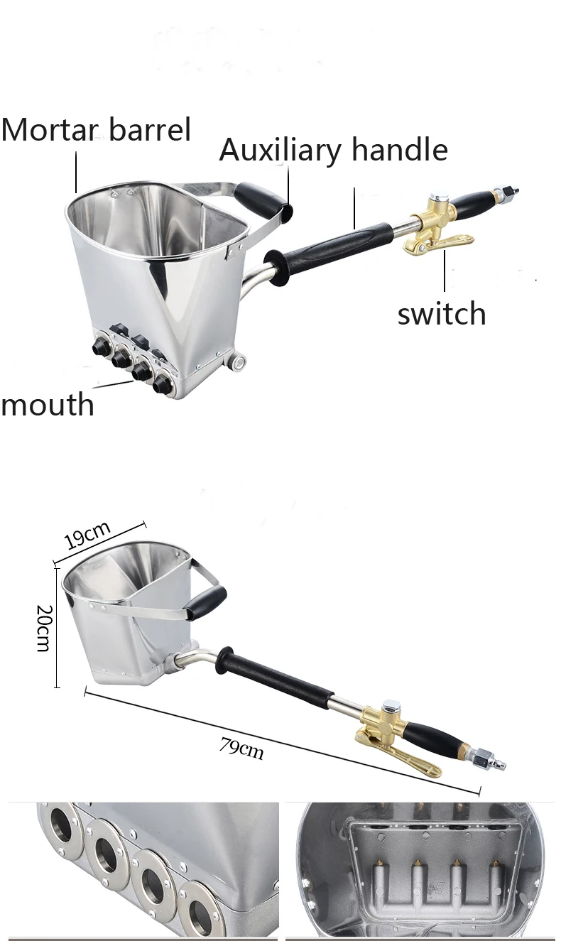 Spoon type mortar spraying machine air stucco sprayer pneumatic automatic mortar spraying machine