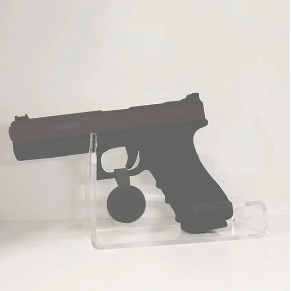 Clear customize acrylic gun display case with base