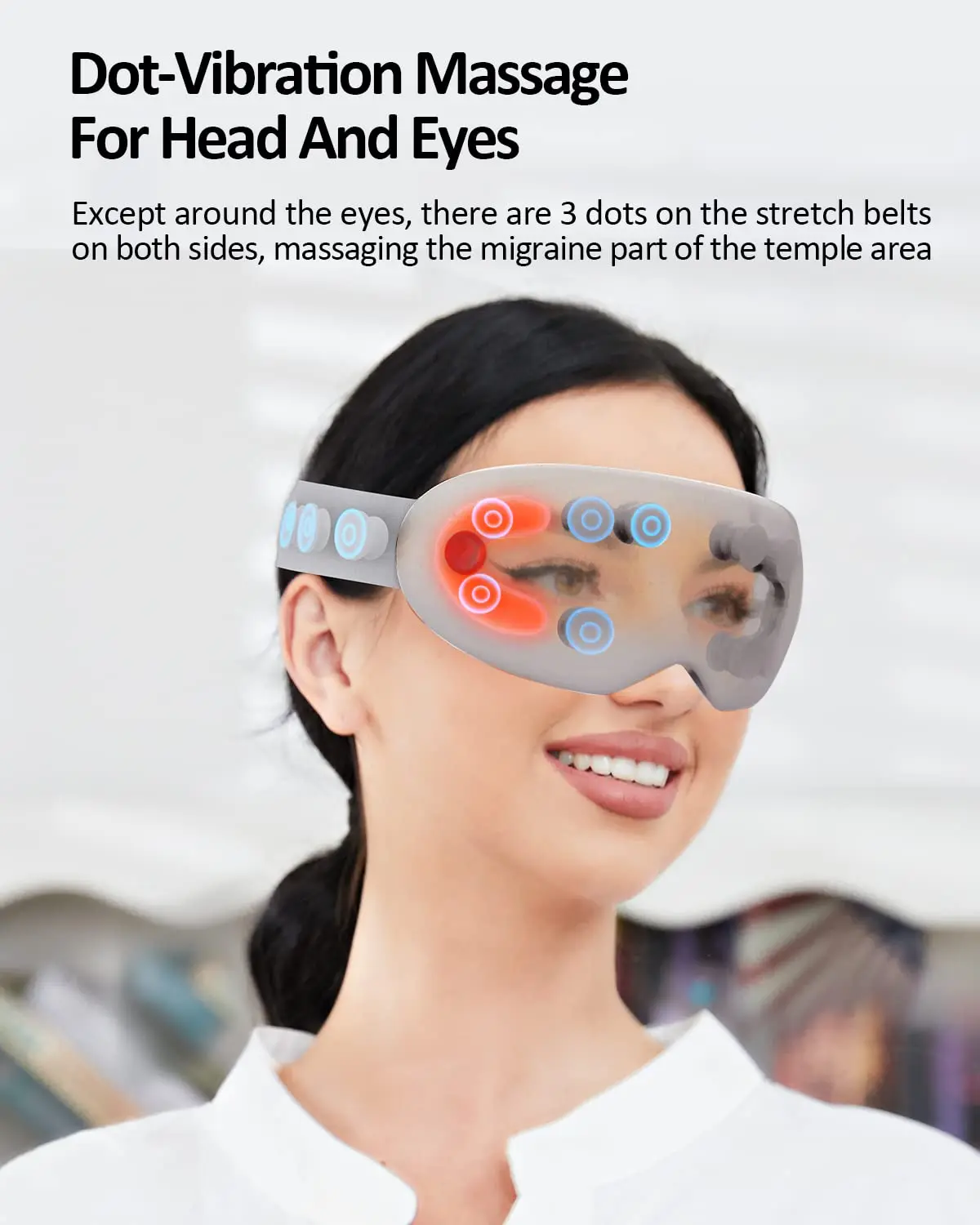 Healthpal  New Oem Bluetooths Music Smart 16 Micro Motors 3d Vibration Warm Eye Massager Electrico Top With Vision Window