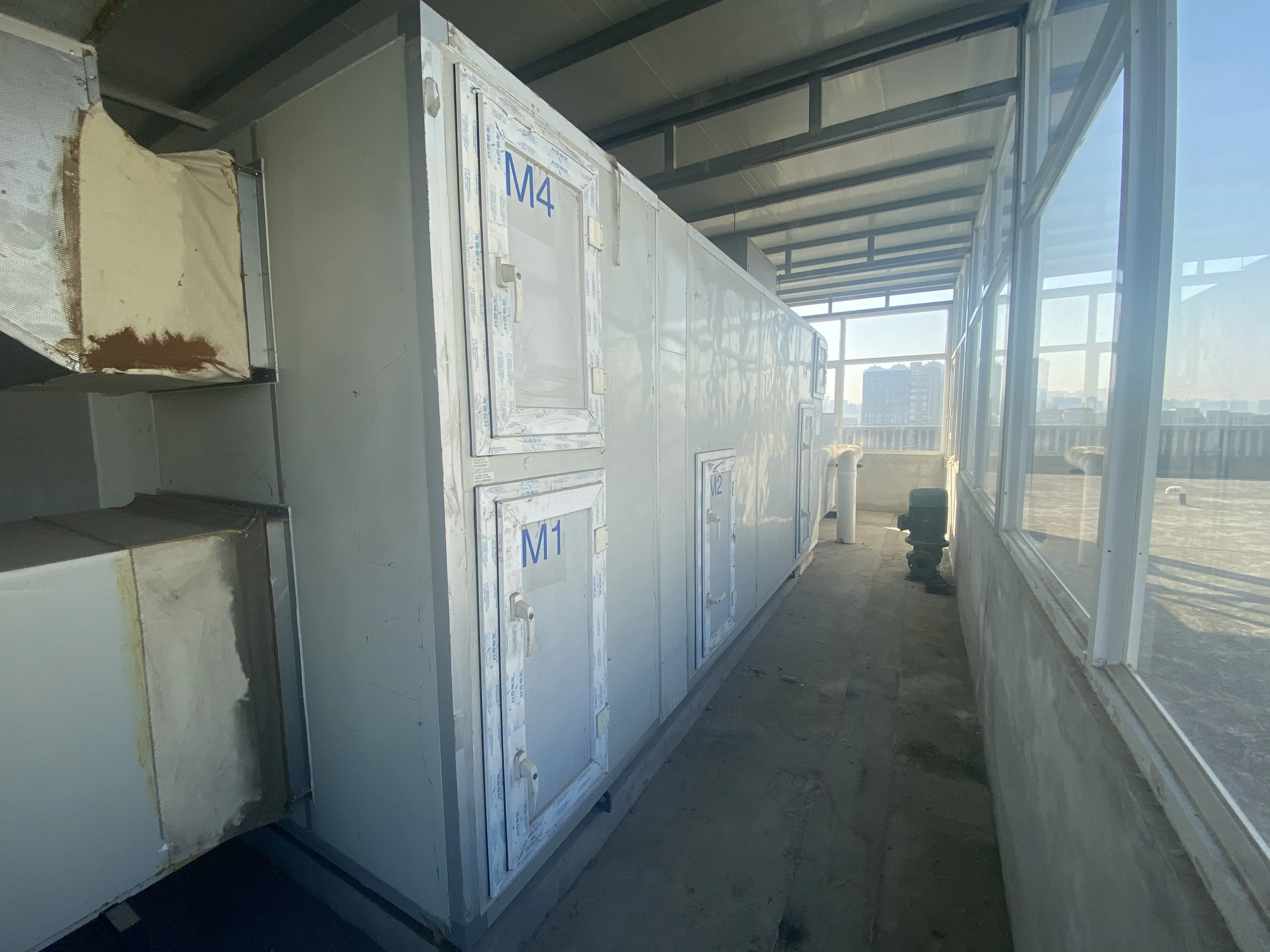 Commercial shopping mall hotel forced air central HRV mechanical filtration fresh air ventilation system