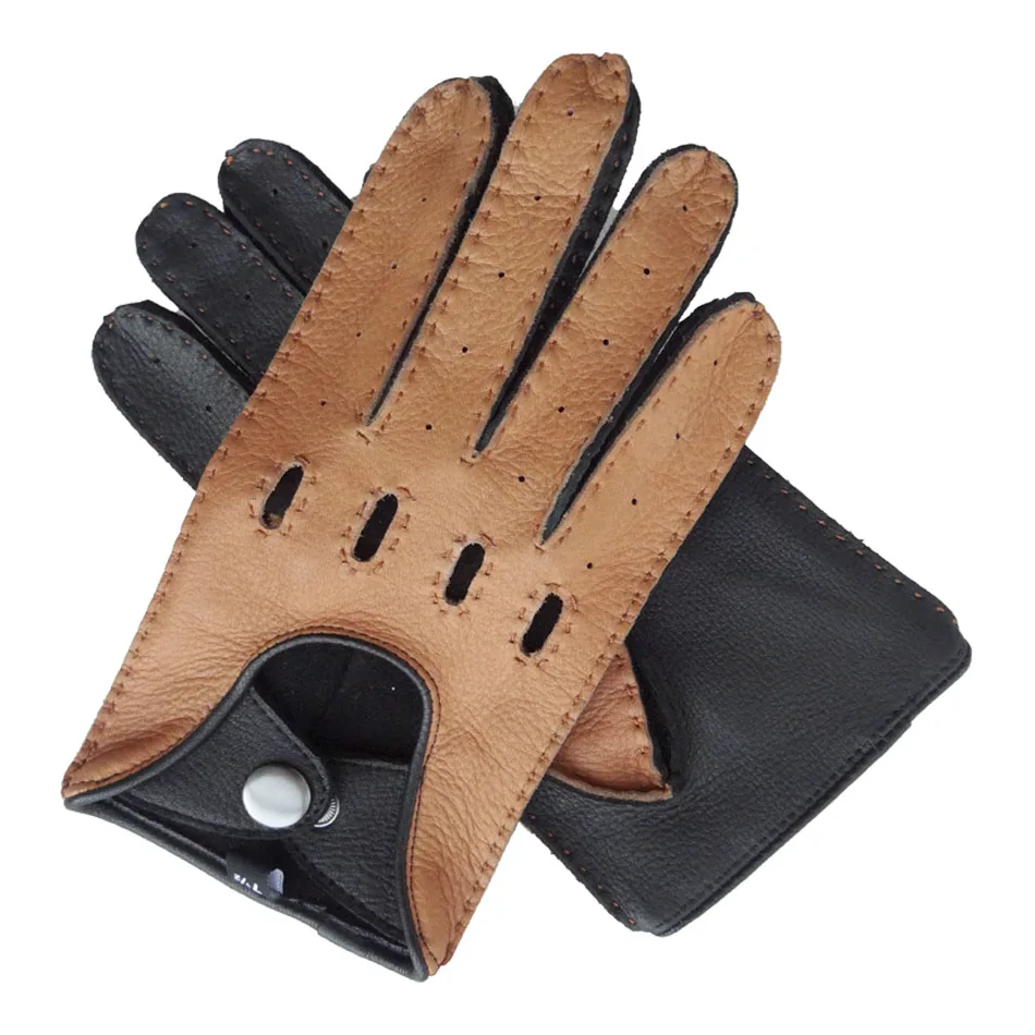 Factory price Men Black deerskin glove custom leather gloves yellow women Genuine Deerskin leather driving gloves without lining
