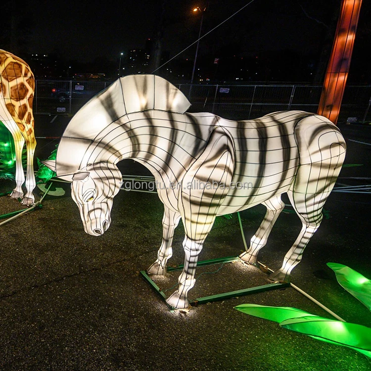 Customize Silk Surface or Fiberglass Light Dinosaur Lantern For Jurassic Park Night Decoration