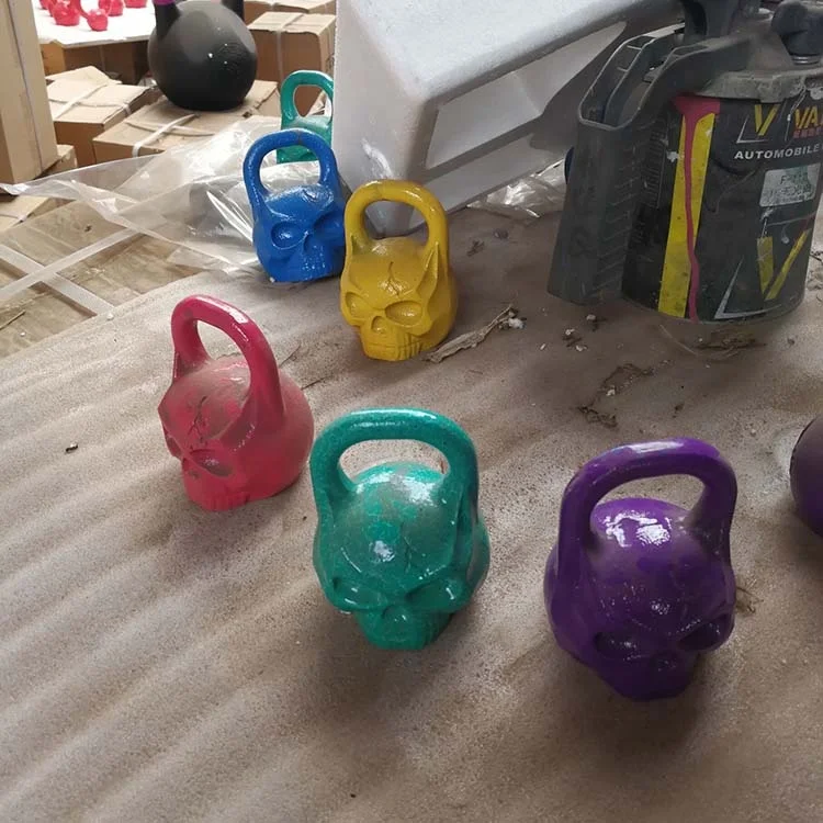 Custom Home Gym Exercise Power Coated Cast Iron Mini 1 Kg Skulls Head Kettlebell