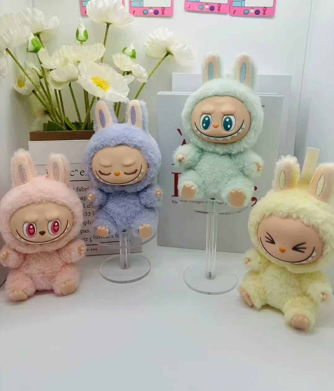 New 2.0 Labubu The Monsters Sit And Party Vinyl Blind Box Heart-Beating Macaron Children Pendant Decoration Birthday Gifts