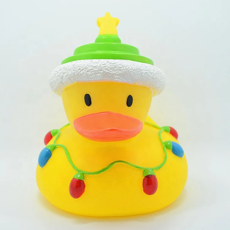 Hot Sale Promotional Floating Plastic Big Xmas Bath Duck Custom Squeak Large Christmas Rubber Duck