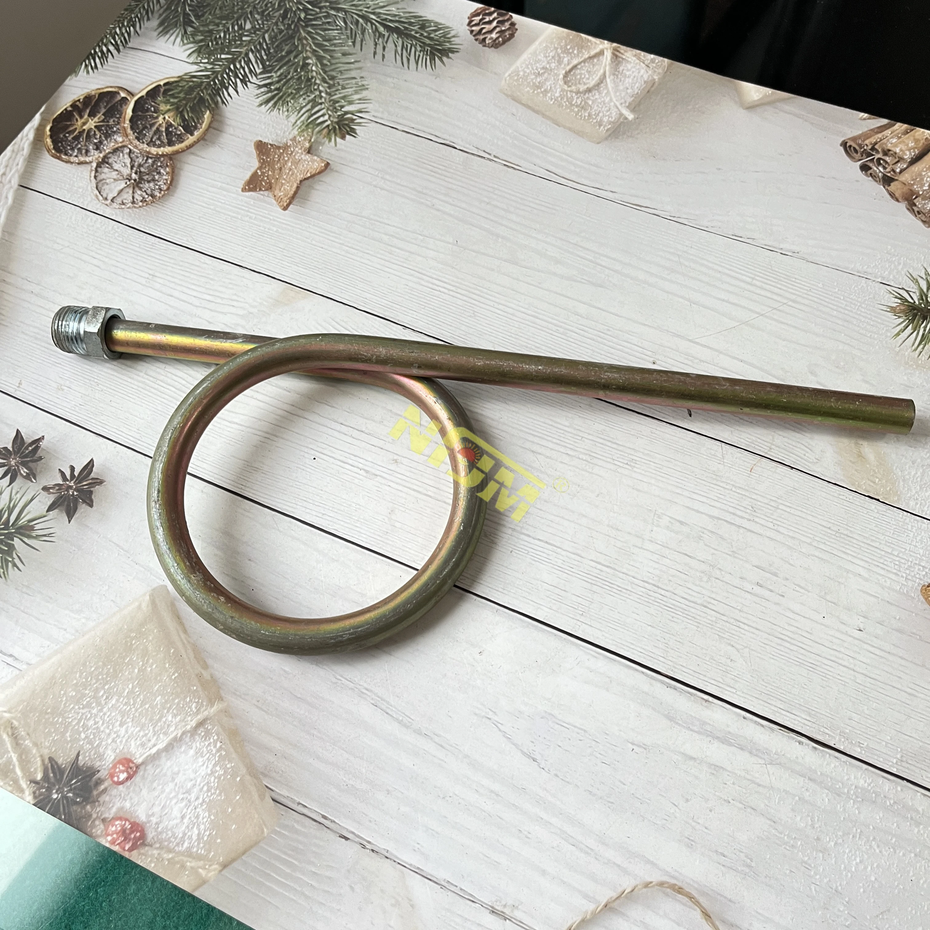 304 Stainless Steel Pressure Gauge Buffer Pipe Loose Bend Inside And Outside Wire Double Head Connection Condensate Pipe