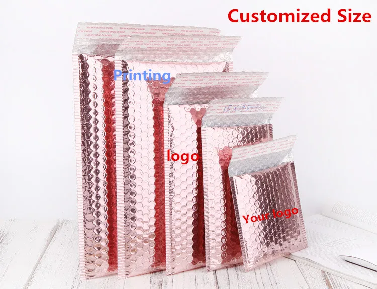 2023 Vase Shipping Poly Mailer Packaging Courier Plastic Push Pop Pink Zipper Biodegradable Poly Bubble Bag.