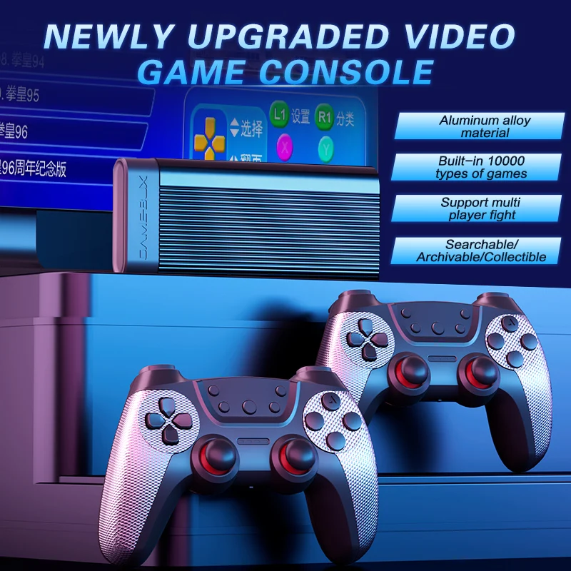 New Aluminum Alloy H9 Video Game Console 12 Core Wireless Game Stick With Two Controllers Retro TV Gaming Player Box Kids Gift