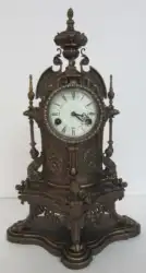 (24K Gilt) Antique Imitated from 18th French ClassicCast Brass  the Mechanical  Vintage Boulle  Table  Clock for Home Decoration