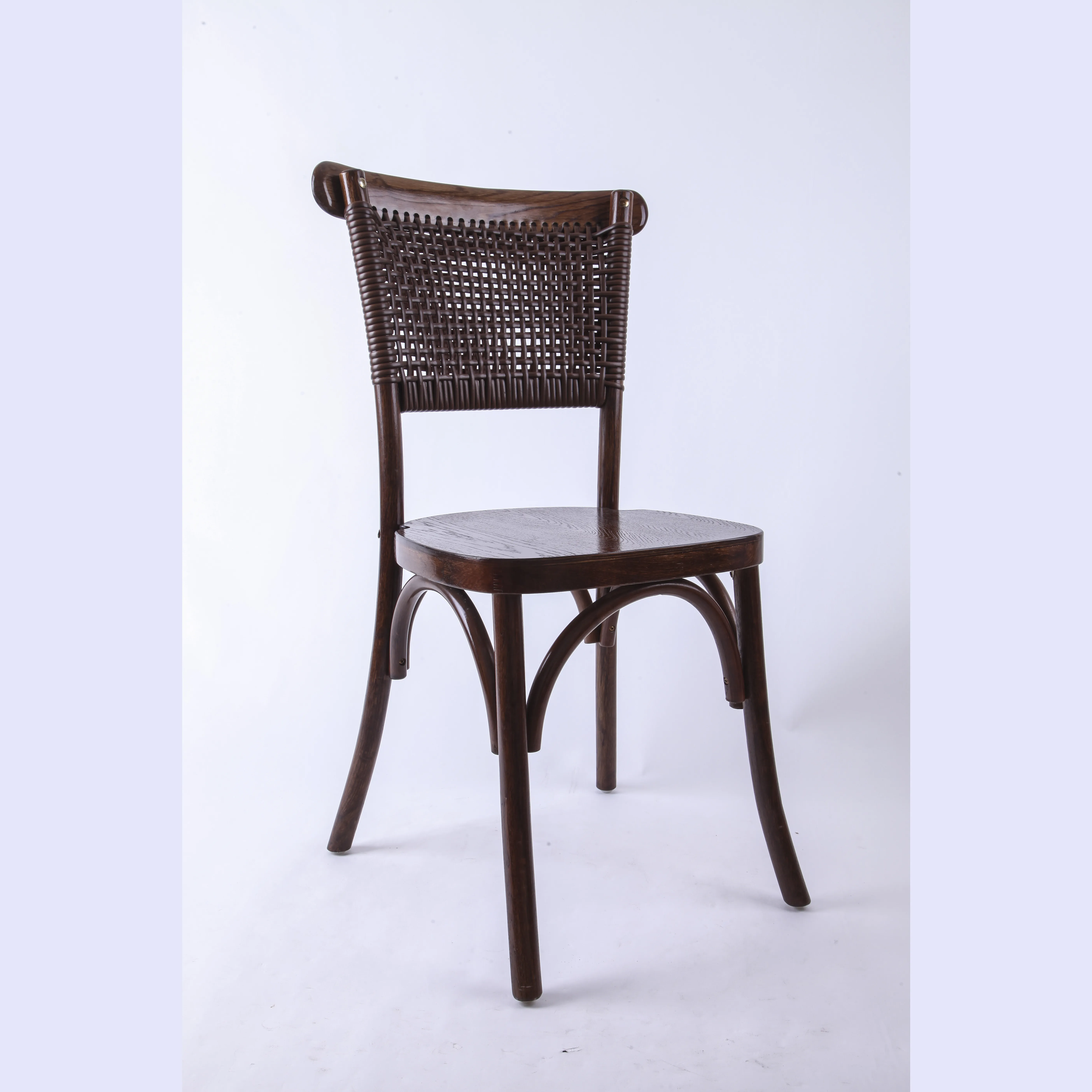 Best Selling Rope Back Wooden Dining Chairs for Wedding Events Rental Party
