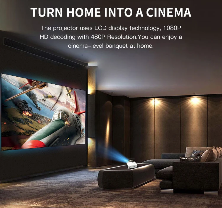 1080P Native Full HD Projectors Wifi Mini Portable Movie Beamer LCD 4k UHD Video LED Projector Android with Projection Screen