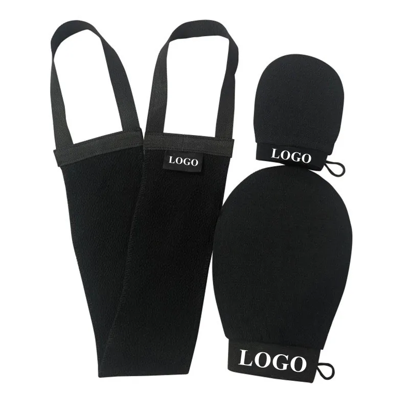 OEM/ODM Shower Exfoliating Wash Clean Bath Body Back Scrub Belt Face Mitt Exfoliating Glove Set for Bath