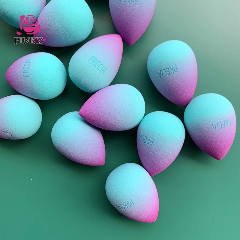 
Pinkz latex free teardrop shape customized hydrophilic mermaid beauty sponge blender makeup foundation sponge free sample 