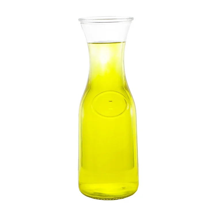 Water Wine Glass Carafe Narrow Neck for Comfortable Grip Wide Mouth Easy Pouring 1L One Litre 33oz