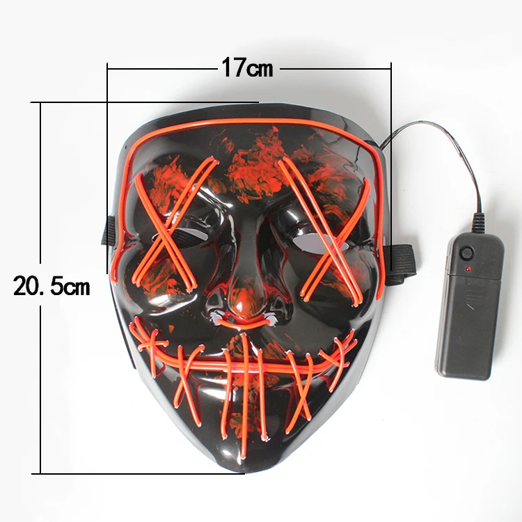 Wholesale halloween 2022 horror party scary led flashing light mask cosplay party decorations Halloween party mask