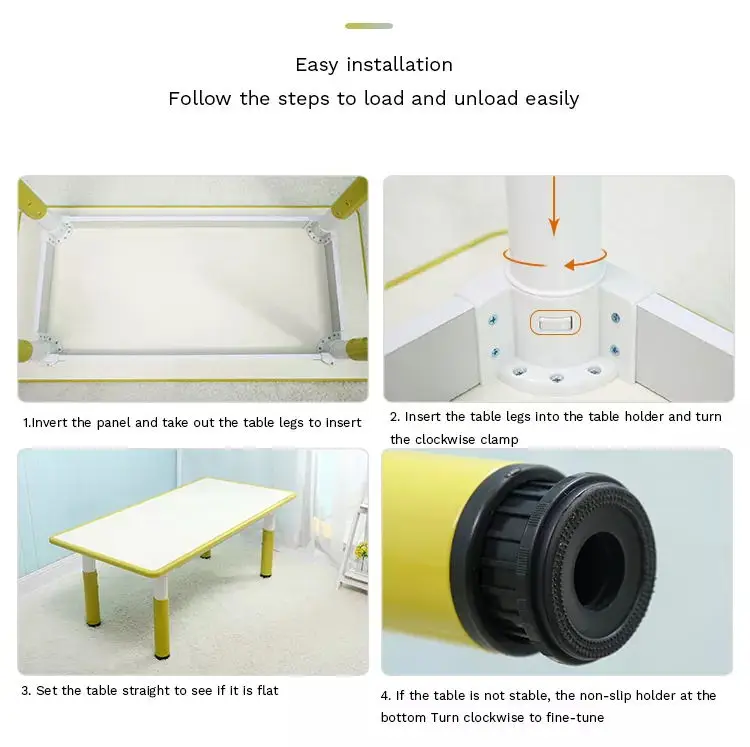 Height Adjustable Kids Kindergarten Writing Table Chair Set School Plastic Table And Chair