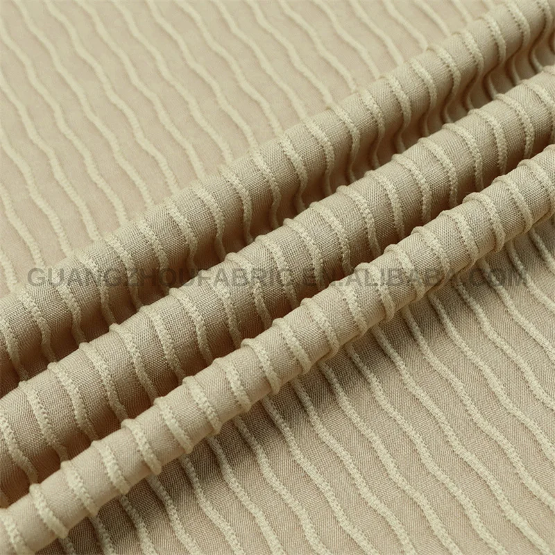 220g Polyester Spandex Wavy Jacquard Knit Fabric