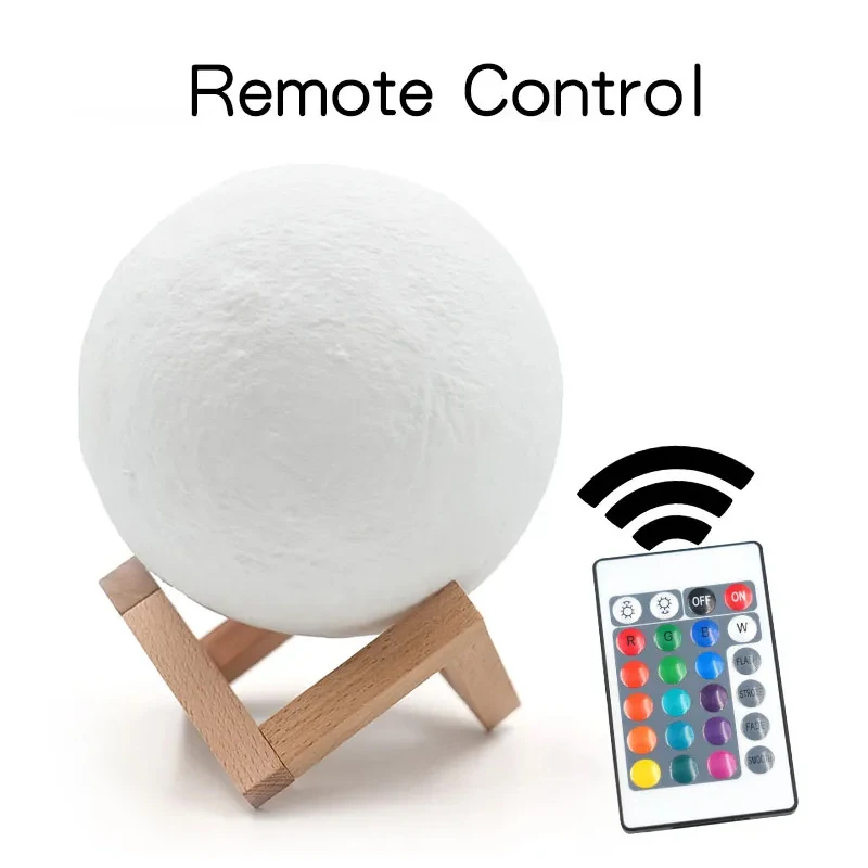 Hot Multifunction 3d Lamp Moon Earth Creative Mood Night Light USB Recharge Touch Control Colorful Moon Lamp For home bedroom