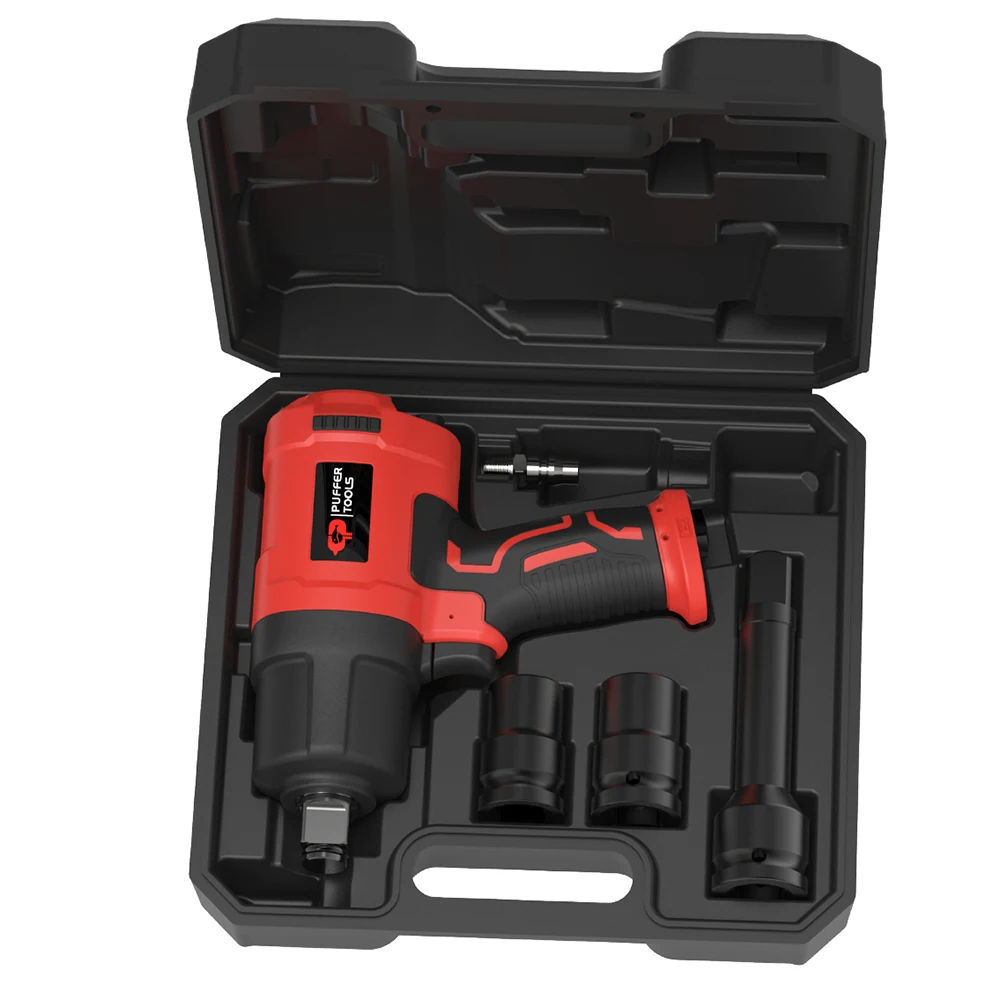PT-1305LHYK High Quality 3/4 inch Drive 1850N.m Torque Pneumatic Air Impact Wrench Gun Kit with Impact Socket Set