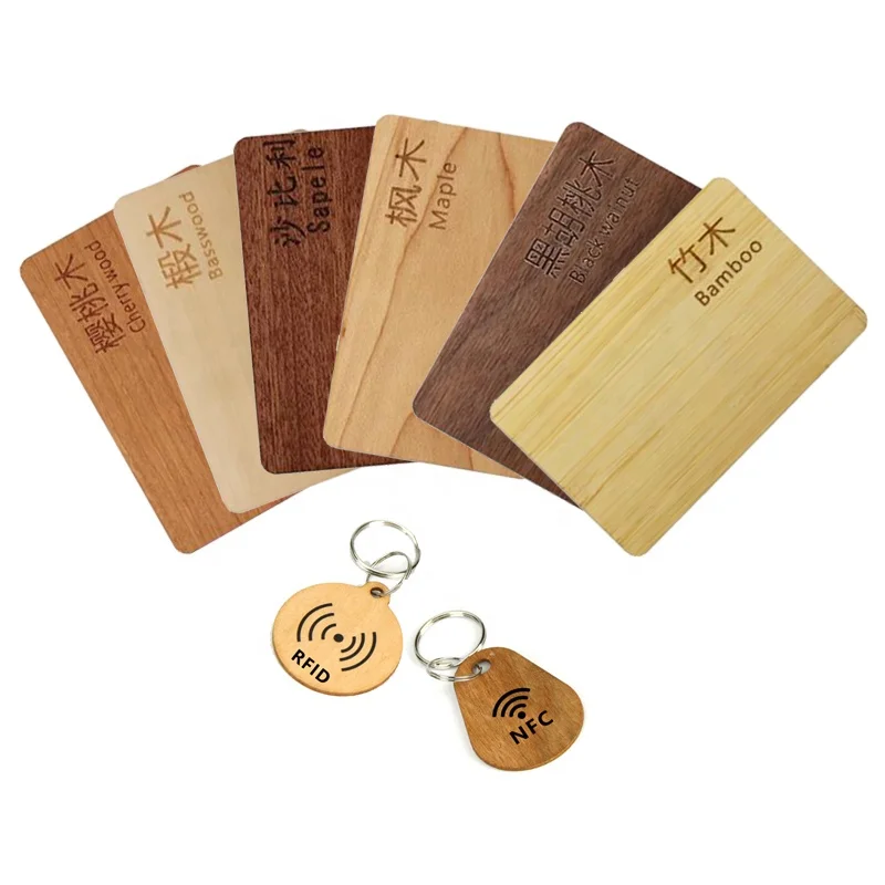 Customized 13.56MHz NFC Wooden Business Card Contactless Smart RFID Access Control Card for Customized Uses
