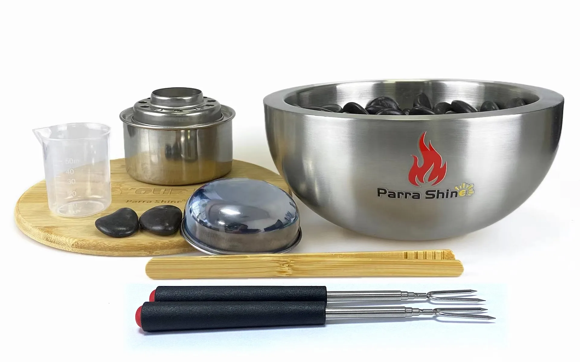 Portable tabletop fireplace, mini table top fire pit bowl, Use with Gel Fuel Cans, Bioethanol or Isopropyl Alcohol - Centerpiece