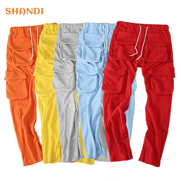 Shandi 2021 Autumn Men Sweat Pant Trousers Jogger Drawstring Cargo Pant Streetwear Casual Stacked Sweatpant