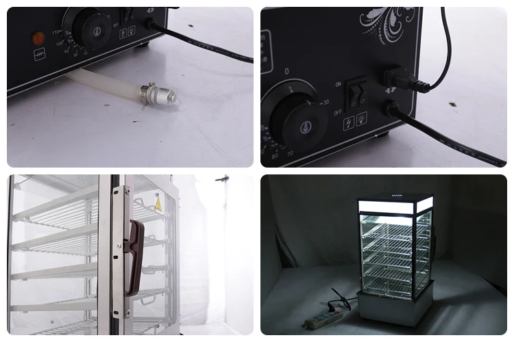 Stainless Steel Steamer Bun Electric 5-layer Glass Display Commercial Bread