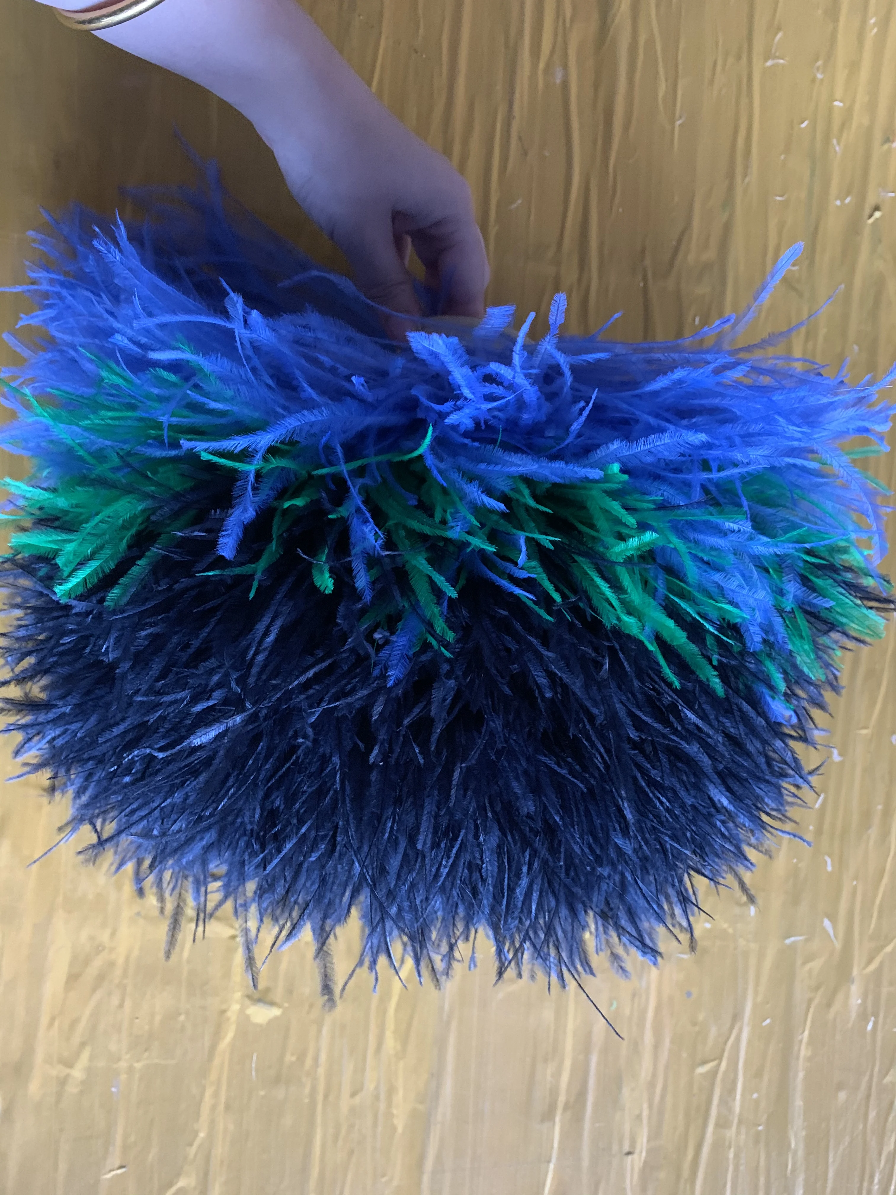 HS-48 DIY Wholesale Black White dye Customs Colors On Cord 2 1ply  No Ribbon Ostrich Feather trim fringe for gifts & crafts