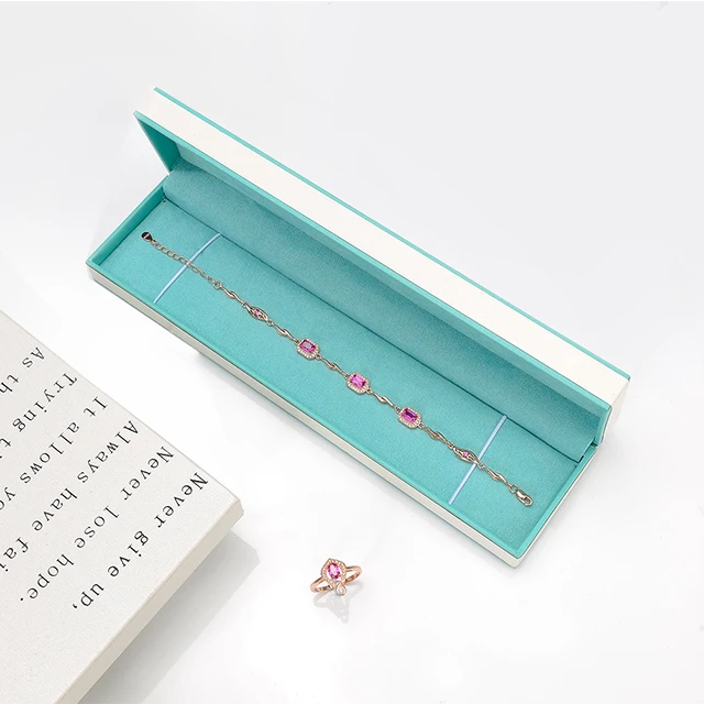 Новое поступление, оптовая продажа, белая кожаная коробка для ювелирных изделий, подвеска для ожерелья, кольца, упаковочная коробка для ювелирных изделий