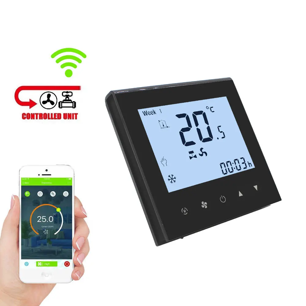 WF11 OEM ODM Customized Fan Coil Unit Wifi Programmable 2 Pipe 4 Pipe Smart Thermostat For Room