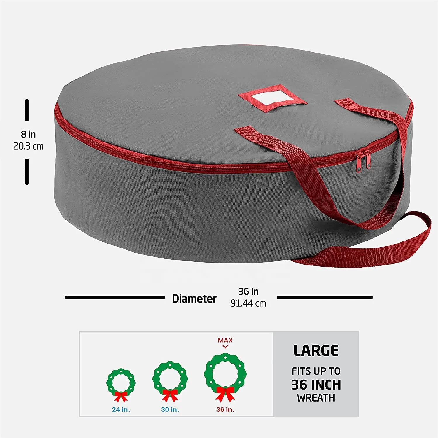 Круглая Водонепроницаемая Рождественская сумка из ткани Оксфорд, праздничный мешок для хранения Искусственных Рождественских венков, 30 дюймов, 600D