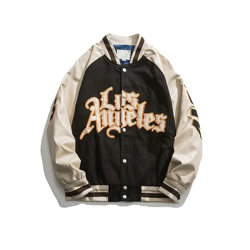 Custom jackets Embroidery Patched Logo Letterman Varsity Men Baseball Jackets With Leather