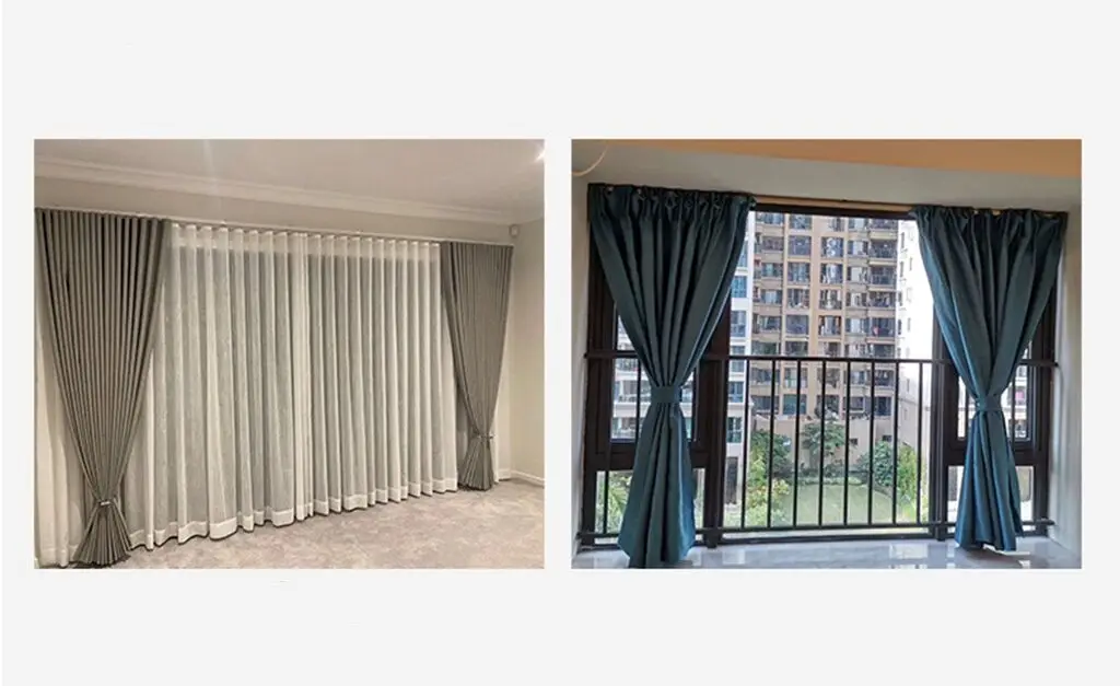 Office Building Wave Curved Electric Curtain Track Overlap Curtain Track Accessories Serpentine Accessories Metal Single Modern